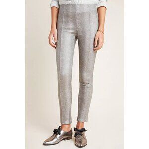 NWT Anthropologie Metallic Snake Moto Ankle Zip Leggings Womens Size 26 Boho
